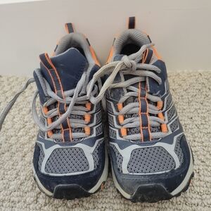 Merrell Youth Moab Hiking Waterproof Shoes- Gray and Orange